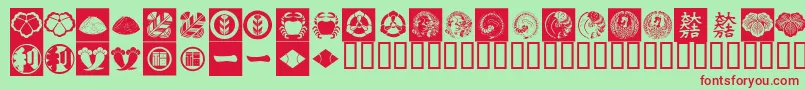 fuente OrientPatternDingsSet2 – Fuentes Rojas Sobre Fondo Verde
