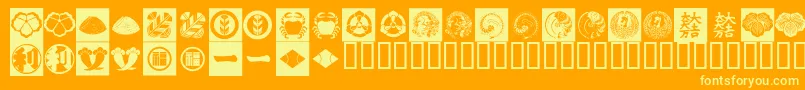 フォントOrientPatternDingsSet2 – オレンジの背景に黄色の文字