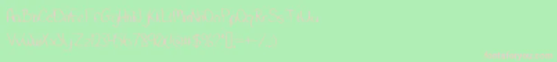 Cleanhand Font – Pink Fonts on Green Background