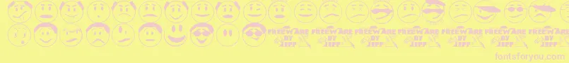 ExpressionismJl Font – Pink Fonts on Yellow Background