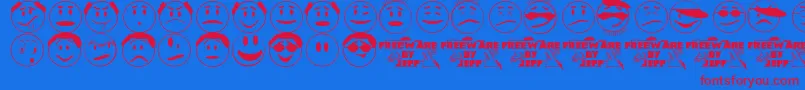 ExpressionismJl Font – Red Fonts on Blue Background