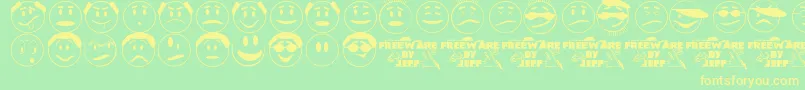 ExpressionismJl Font – Yellow Fonts on Green Background