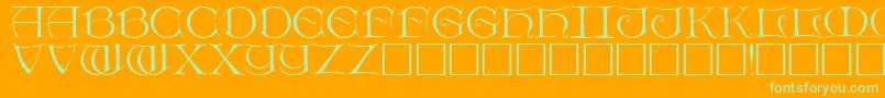 Dietercaps Font – Green Fonts on Orange Background