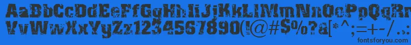 Distress Font – Black Fonts on Blue Background