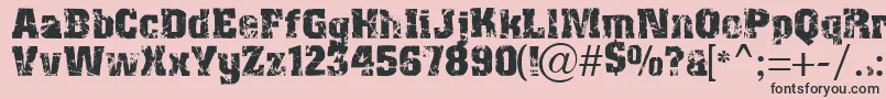 Distress Font – Black Fonts on Pink Background