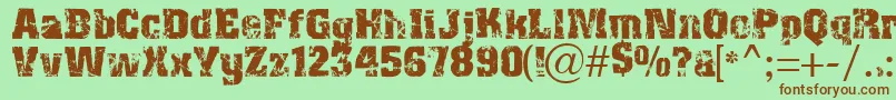 Distress Font – Brown Fonts on Green Background