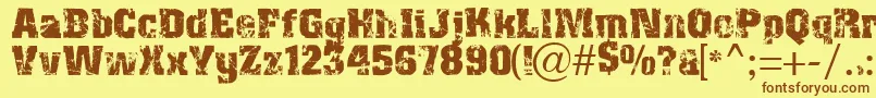 Distress Font – Brown Fonts on Yellow Background