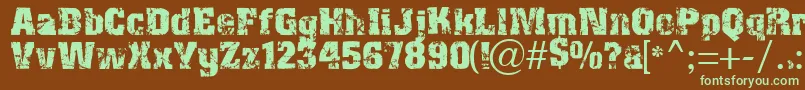 Distress Font – Green Fonts on Brown Background