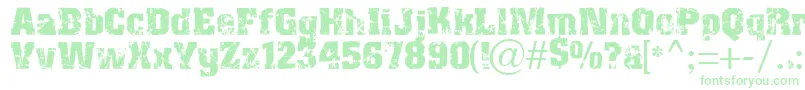 Distress Font – Green Fonts on White Background