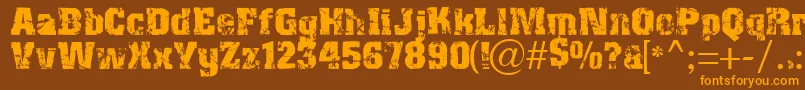 Distress Font – Orange Fonts on Brown Background