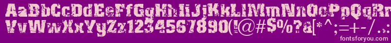 Distress Font – Pink Fonts on Purple Background