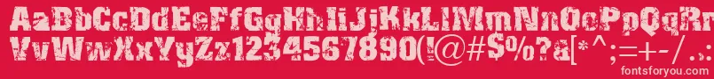 Distress Font – Pink Fonts on Red Background