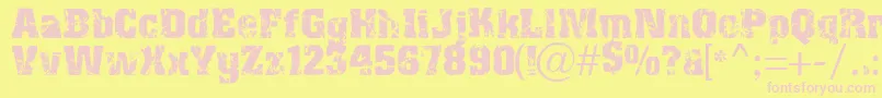 Distress Font – Pink Fonts on Yellow Background