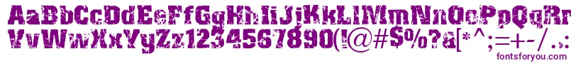 Distress Font – Purple Fonts on White Background