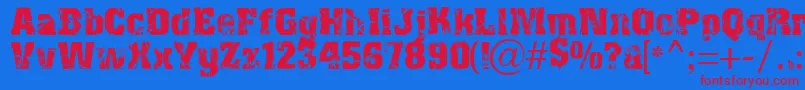 Distress-fontti – punaiset fontit sinisellä taustalla