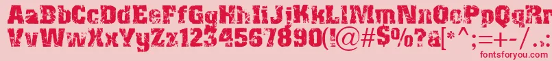 Distress Font – Red Fonts on Pink Background