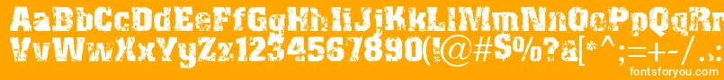 Distress Font – White Fonts on Orange Background