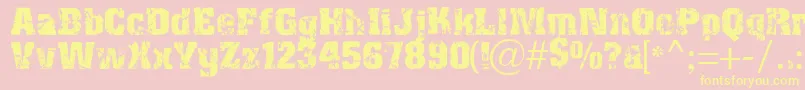 Distress Font – Yellow Fonts on Pink Background