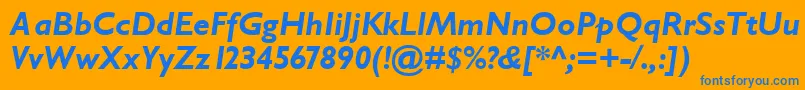 GarrisonSansBolditalic Font – Blue Fonts on Orange Background