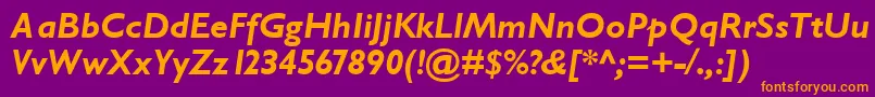 GarrisonSansBolditalic Font – Orange Fonts on Purple Background