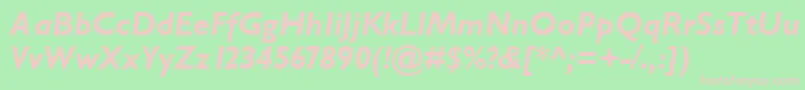 GarrisonSansBolditalic Font – Pink Fonts on Green Background