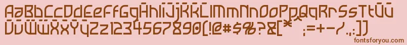 Neostar-Schriftart – Braune Schriften auf rosa Hintergrund