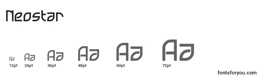 Neostar Font Sizes