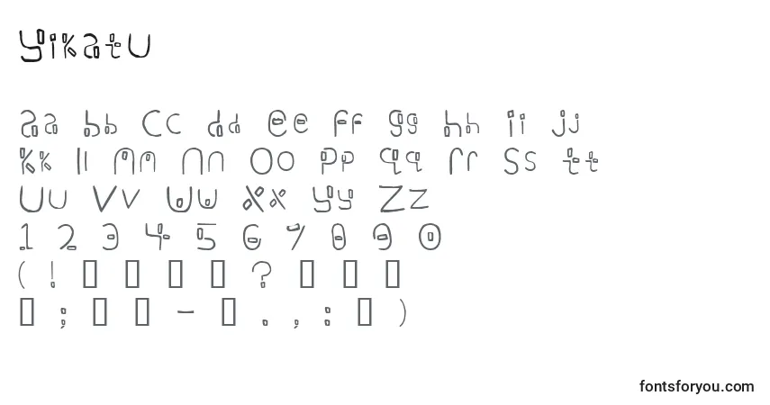 Czcionka Yikatu – alfabet, cyfry, specjalne znaki