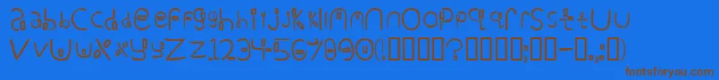 Yikatu Font – Brown Fonts on Blue Background