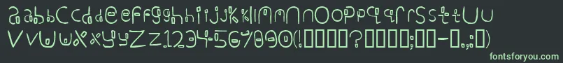 Yikatu-fontti – vihreät fontit mustalla taustalla