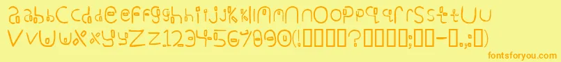 Yikatu Font – Orange Fonts on Yellow Background