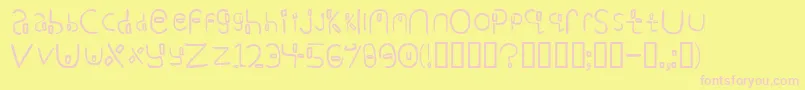 Yikatu Font – Pink Fonts on Yellow Background