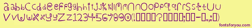 Yikatu Font – Purple Fonts on Yellow Background
