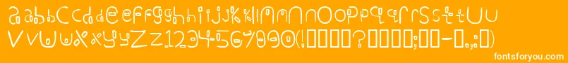 Yikatu-Schriftart – Weiße Schriften auf orangefarbenem Hintergrund