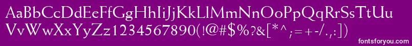 フォントMissiveSsi – 紫の背景に白い文字