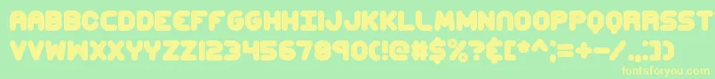 CorpulentCapsBrk Font – Yellow Fonts on Green Background