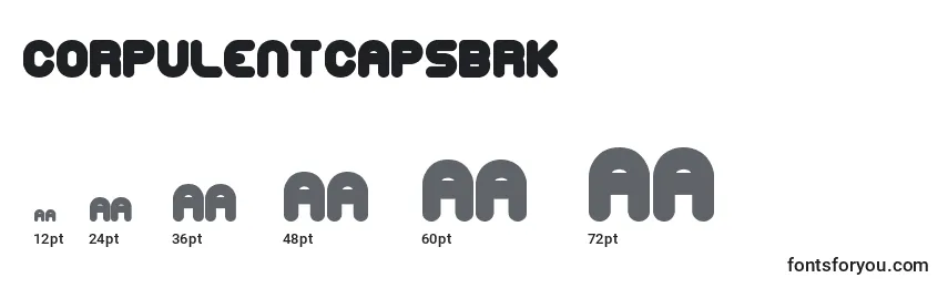 Размеры шрифта CorpulentCapsBrk
