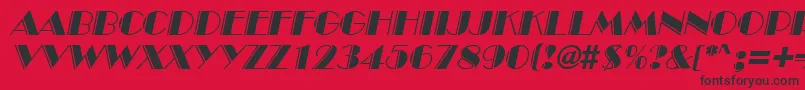 InviteEngravedSfItalic Font – Black Fonts on Red Background