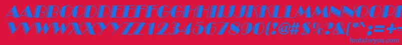 InviteEngravedSfItalic Font – Blue Fonts on Red Background