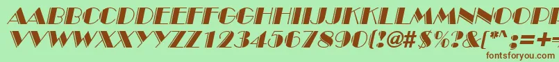 InviteEngravedSfItalic Font – Brown Fonts on Green Background