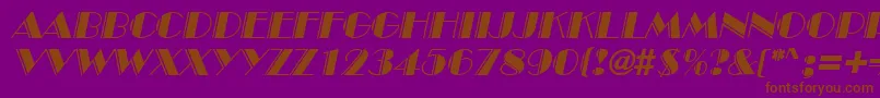 Шрифт InviteEngravedSfItalic – коричневые шрифты на фиолетовом фоне