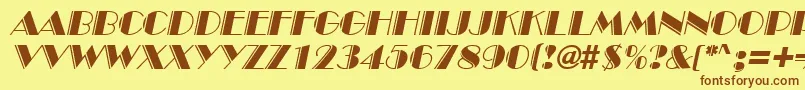 InviteEngravedSfItalic Font – Brown Fonts on Yellow Background