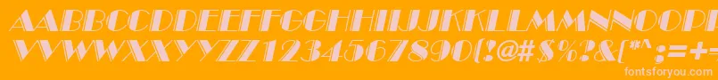 Weitere Informationen zur InviteEngravedSfItalic-Schriftart InviteEngravedSfItalic-Schriftart – Rosa Schriften auf orangefarbenem Hintergrund