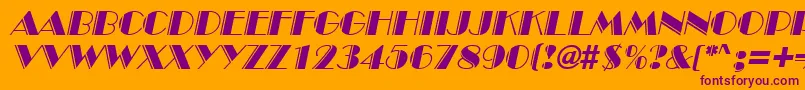 InviteEngravedSfItalic Font – Purple Fonts on Orange Background
