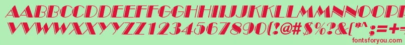 InviteEngravedSfItalic Font – Red Fonts on Green Background