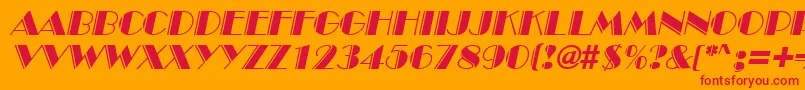 InviteEngravedSfItalic Font – Red Fonts on Orange Background