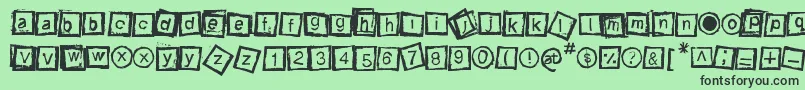 Fonte Bloktype – fontes pretas em um fundo verde