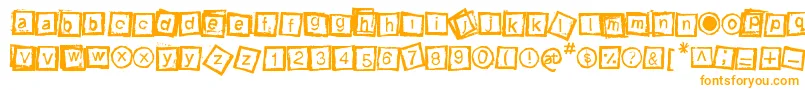 Bloktype-Schriftart – Orangefarbene Schriften