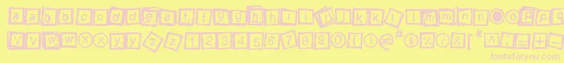 Bloktype Font – Pink Fonts on Yellow Background