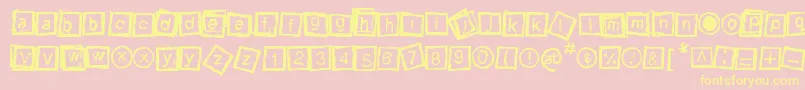 Bloktype Font – Yellow Fonts on Pink Background